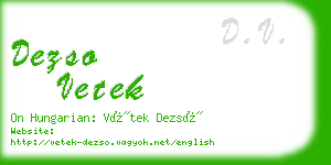 dezso vetek business card